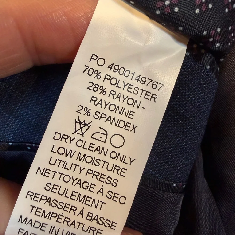 Tallia Valiant Mens 42R Classic Fit Blazer Jacket Navy Stretch VLTT1TEX0007